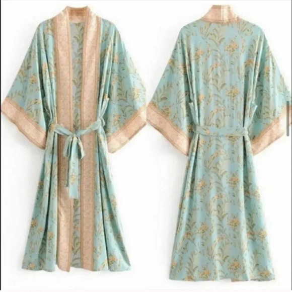 BOHEMIAN VINTAGE ROBE KIMONO - Picture 4 of 9
